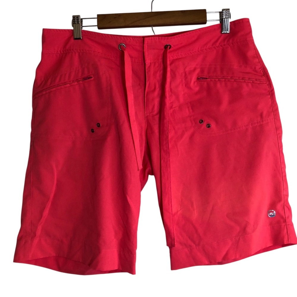 Free Country Bright Coral Red Swim/Board Shorts